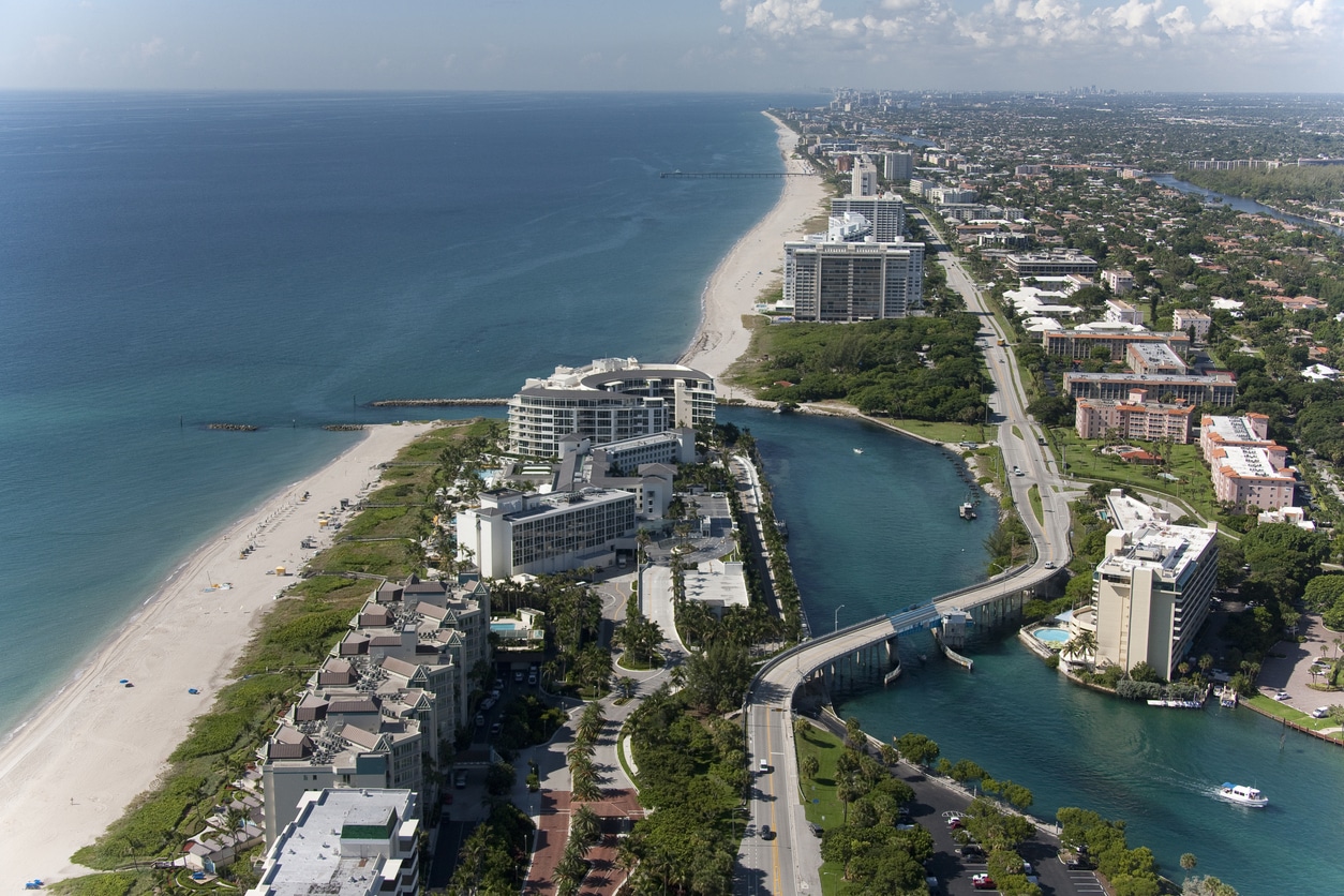 Aerial View of Baca Raton Inlet