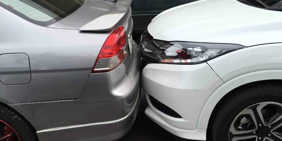 Example of a rear end crash.