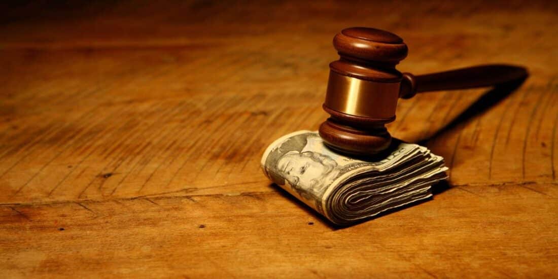 Gavel on an accident settlement.
